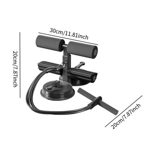 kowaku Sit up Bar Ab Machine Holder Elastic Pull Rope Adjustable Height Situp Bar with Resistance for Feet and Leg Thighs Men, black