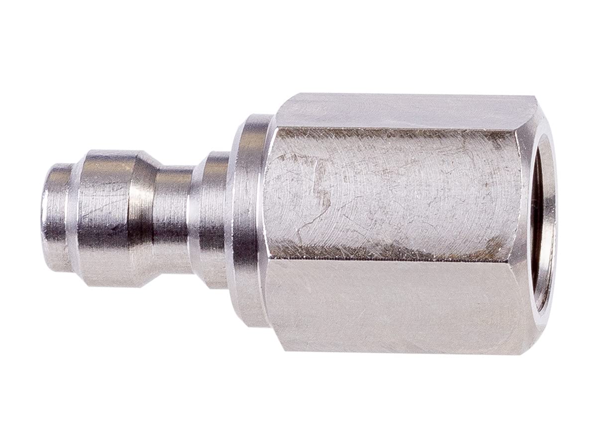 Air Venturi Male Quick-Disconnect, 1/8 BSPP Female Threads, Steel, Rated to 5000 PSI, Incl. Delrin Seal