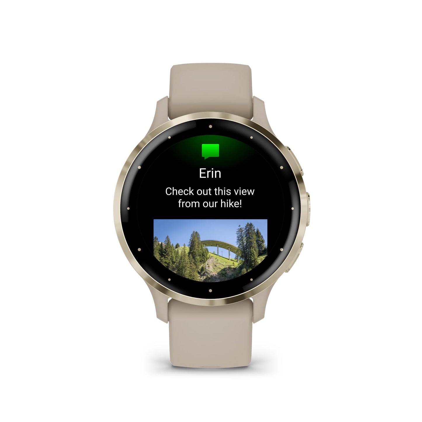 Garmin Venu 3S Running GPS Smartwatch with AMOLED Display, Advanced Health, Fitness Features, Up to 14 Day Battery Life with Signature Power Bundle | Soft Gold with French Gray Silicone Band