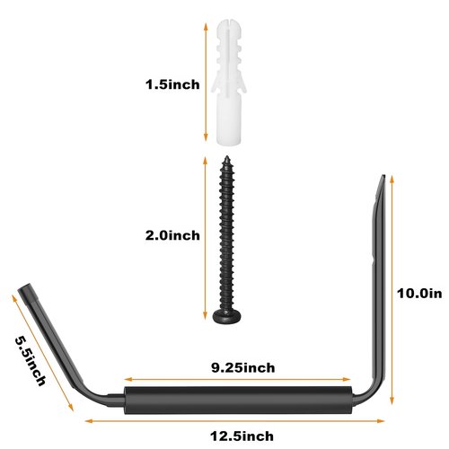 TORACK Kayak Storage Rack, Kayak Wall Mount for Garage Indoor/Outdoor Lightweight Kayaks Holders for Surfboards, Skis, Snowboards, Paddle Boards(Pack of 6)