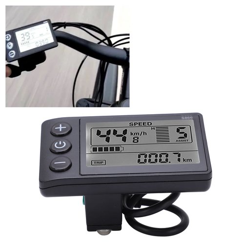 VGEBY Electric S866 LCD Display Meter 24V-48V Control Panel with Plug Brushless Motor Speed Controller Kit LCD Display