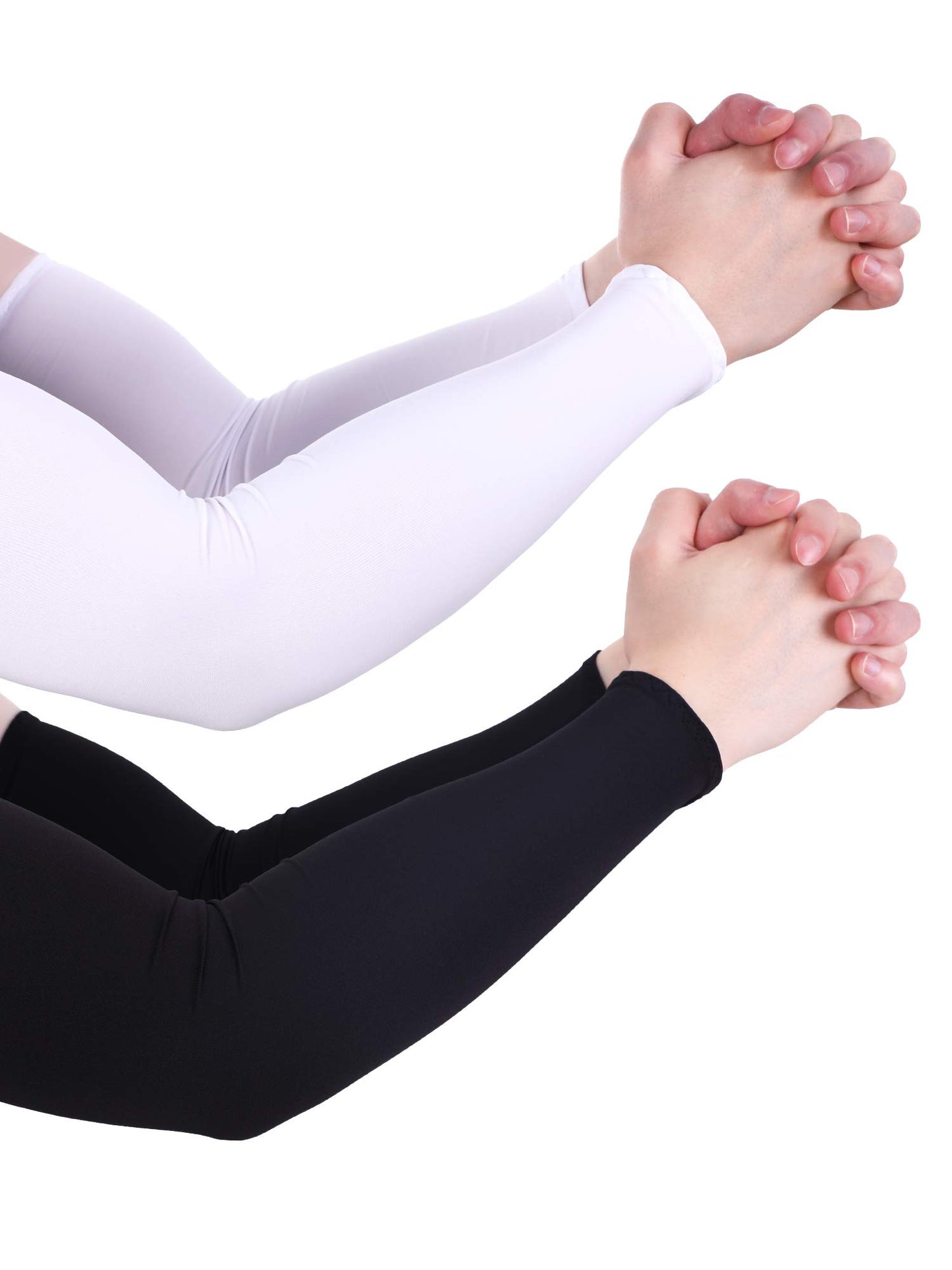 Mudder 8 Pairs UV Sun Protection Cooling Arm Sleeves for Men Women Youth Silk Compression Arm Cover Breathable Outdoors Sport