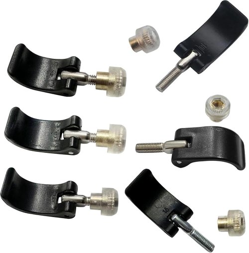 Ultralight Pole clamp with nut Screws & Installation Tool for Trekking Poles - 6 Pack External Lock fits 14mm/16mm/18mm Hiking Poles, Collapsible Walking Stick, wear-Resistant Plastics