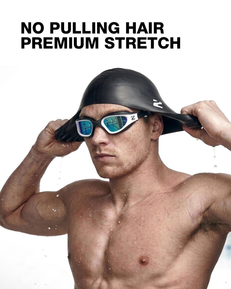 ZIONOR Swim Goggles Adult, G1 Air Anti-Fog UV Protection, Leakproof Comfortable Fit for Adult Men Women, Includes Swim Cap