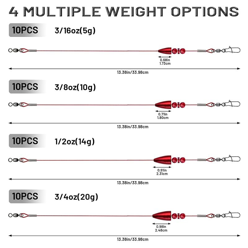 Vipfish Blood+3/8oz Texas Rig 10 Pack – Pre-Rigged Bass Rig with Bullet Weight, Swivel & Snap