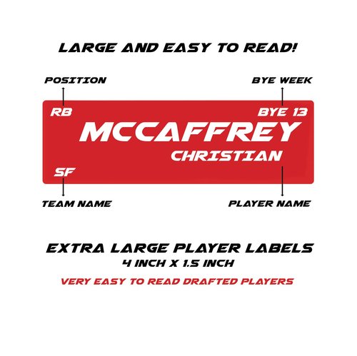 XL Fantasy Football Draft Board for The 2024-2025 Season Kit, 120 LB Material - 6 Feet x 4 Feet Board - Up to 14 Teams & 500+ Player Stickers & Draft Guide