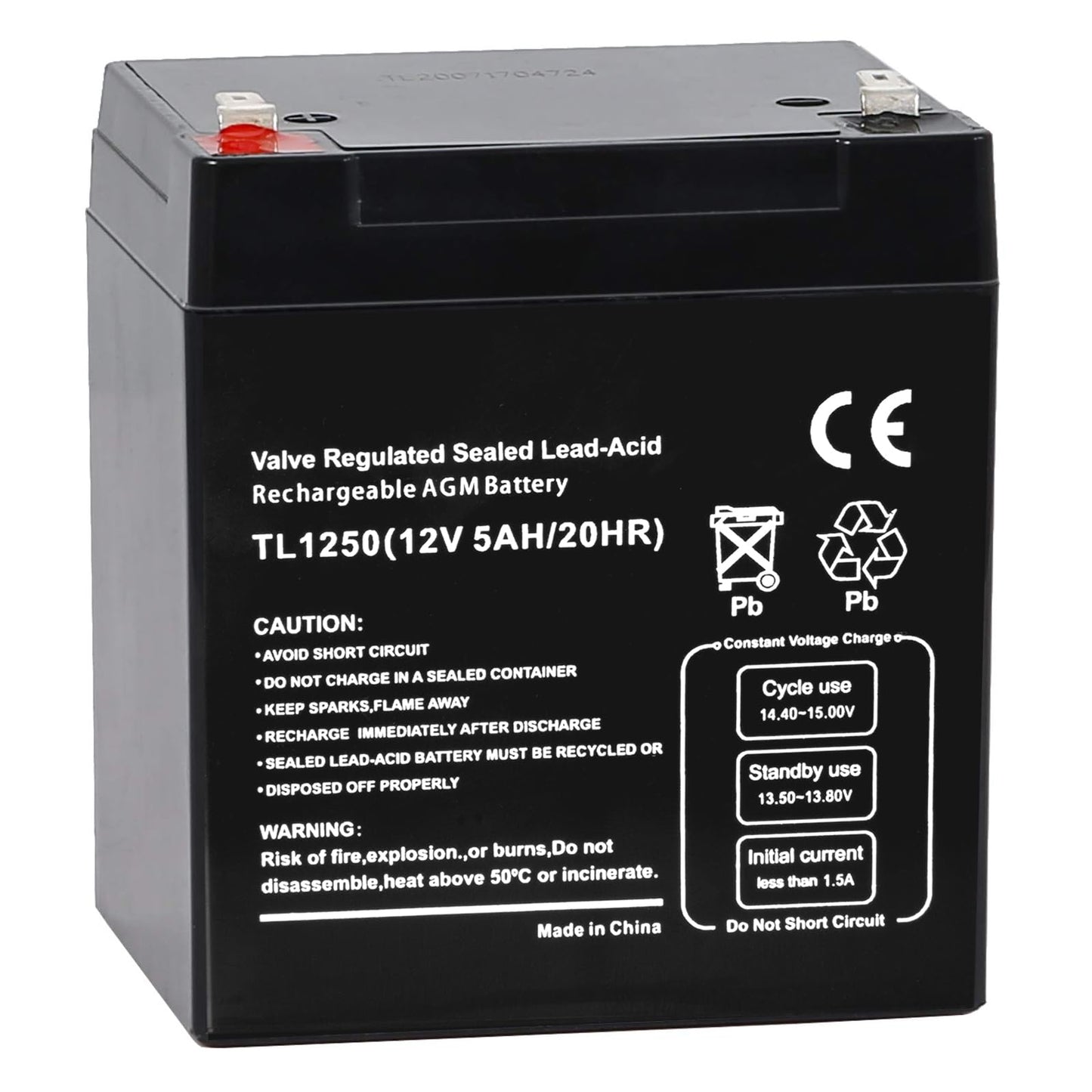 Hykolity 12V 5 Amp Rechargeable Lead Acid Battery UB1250