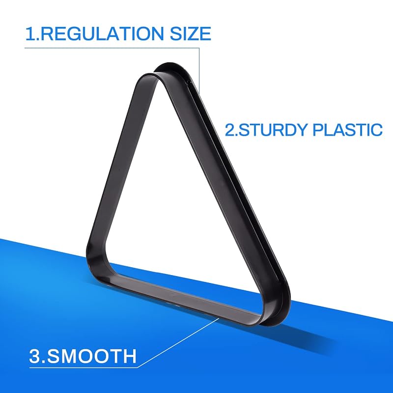 GSE 8-Ball Triangle Rack / 9-Ball Diamond Pool Ball Rack – Black Plastic