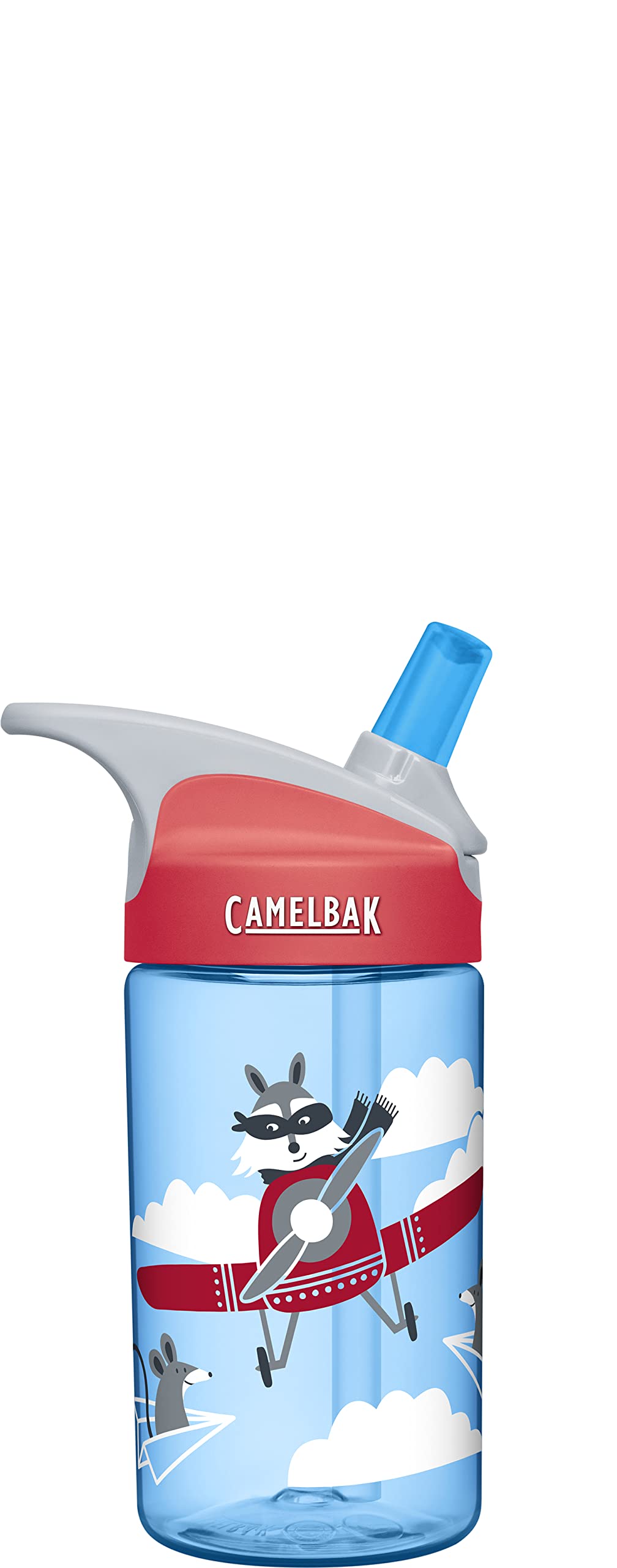 CamelBak Eddy Kids Water Bottle with Big Bite Valve, Spill‑Resistant Easy‑Sip Design for Everyday Hydration, 12oz, Airplane Bandits