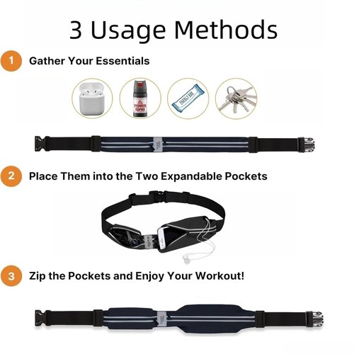 Running Belt Bag Waterproof Fashionable Fanny Pack Phone Keys Holder and Essentials for Men and Women During Running Walk Bike Camping Gym