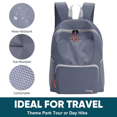 Lightweight Packable Backpack Travel Hiking Daypack Foldable Backpack for Men&Women,Gray