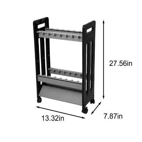 JOYWAVE Fishing Rod Holder,Fishing Pole Holders for Garage,Plastic Fishing Rod Rack,16-Slots,Portable Wheels