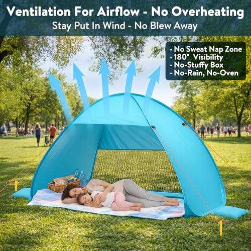 Baby Beach Tent with 2 Built-In Splash Pools UPF 50+ Sun Shade Portable Shade for Infants and Toddlers