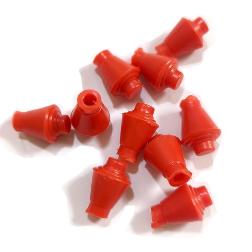 LEONARK Fencing Practice Sword Tips Foil/Epee Rubber Replacement Tips (for Practice Blades only) - Pack of 10 (10 Red Foil Tips)