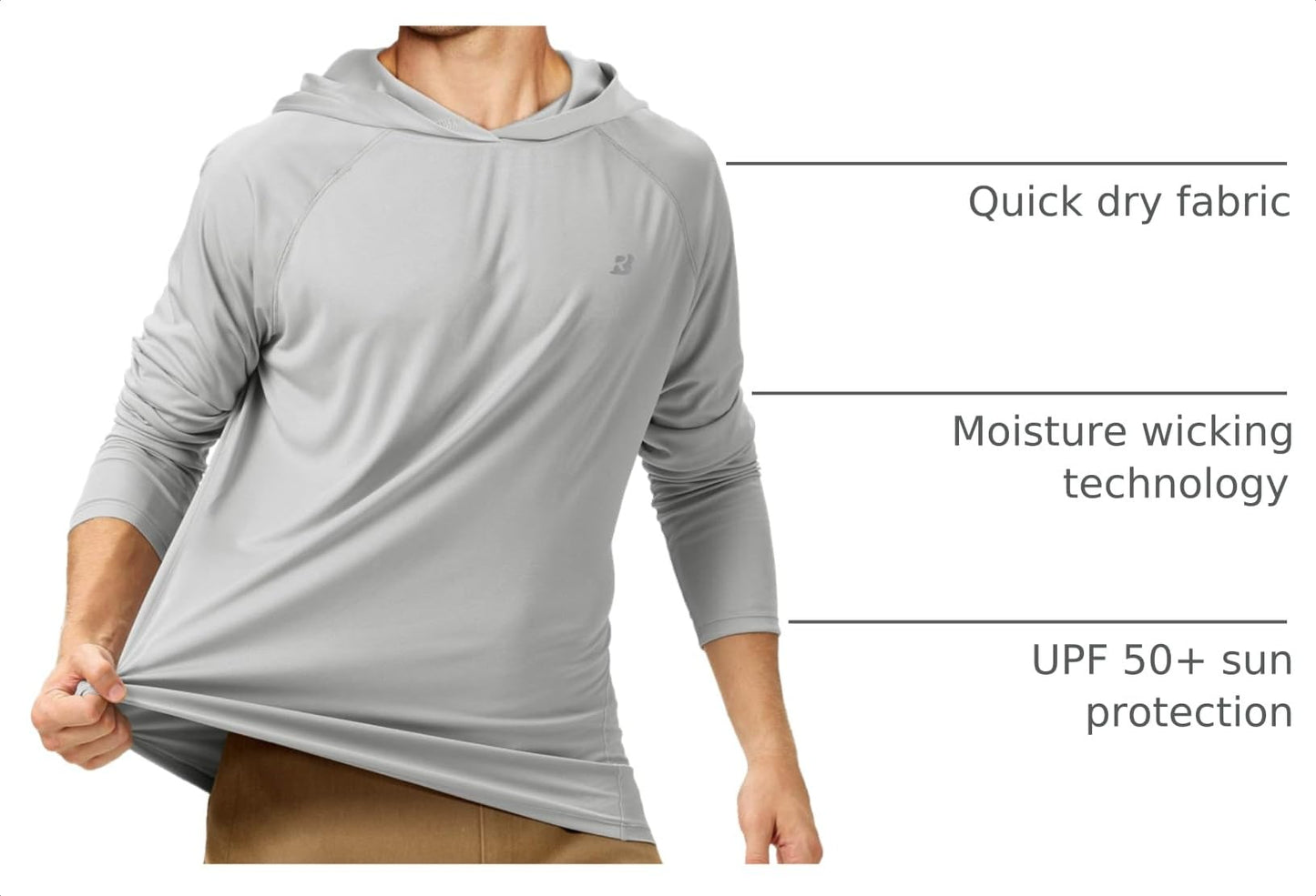 Roadbox 2 Pack UPF 50+ Fishing Shirts for Men Long Sleeve Sun Protection Hoodie Lightweight Outdoor UV Hiking Shirts