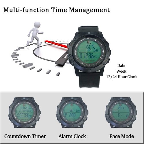 Pro Soccer Coach Watch - 100-Lap Memory Stopwatch with Countdown Timer & Silent Mode, 3-Line Backlit Display for Referees/Players, 12/24H Clock + Alarm On/Off Sports Watch