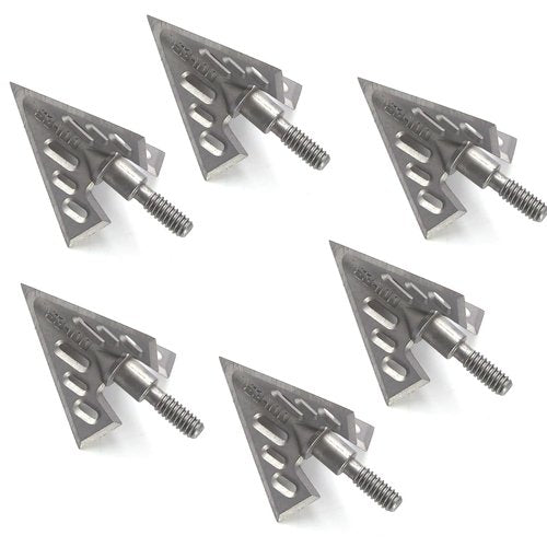 MOYJ 6 pcs/Box Broadhead Fixed Blade Arrow Tips Archery Crossbow and Compound Bow Outdoor Screw-in Hunting Tips Different 100/125 Grain Arrowhead （only Broadhead ） (s3-100)