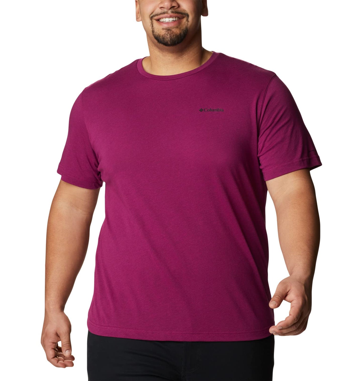 Columbia Men's Thistletown Hills Short Sleeve, Red Onion Heather, 6X Big
