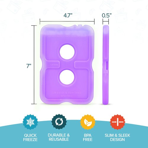 Healthy Packers Ice Pack for Lunch Box - Freezer Packs - Original Cool Pack (Set of 5) | Slim & Long-Lasting Ice Packs for Your Lunch or Cooler Bag (Combo)