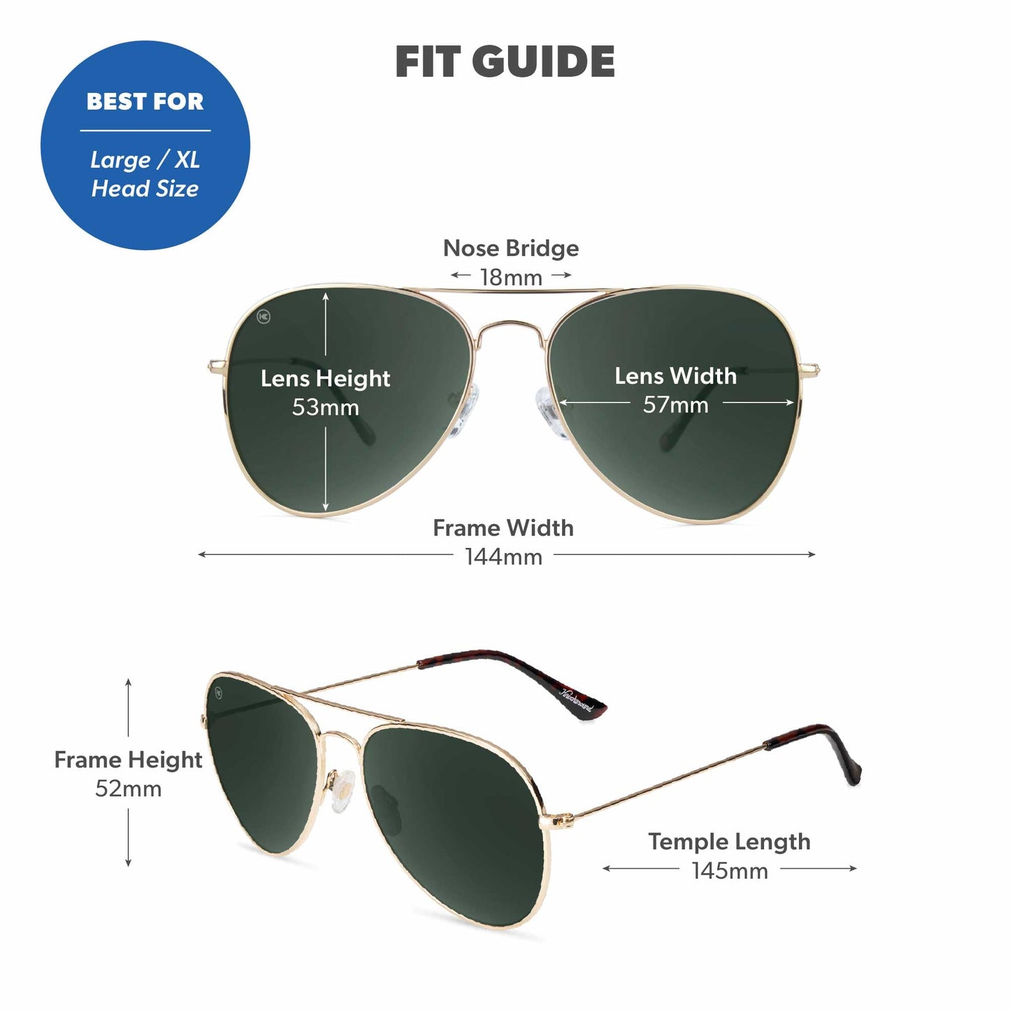 Knockaround Mile Highs Polarized Aviator Sunglasses for Men & Women - UV400 Protection