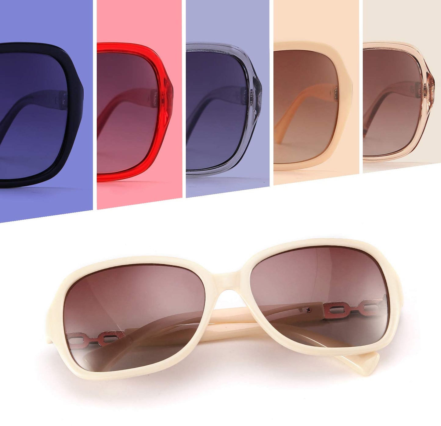 FEISEDY Vintage Square Polarized Sunglasses for Women UV400 Travel Driving Fashion Arcuate Sunglasses B2526