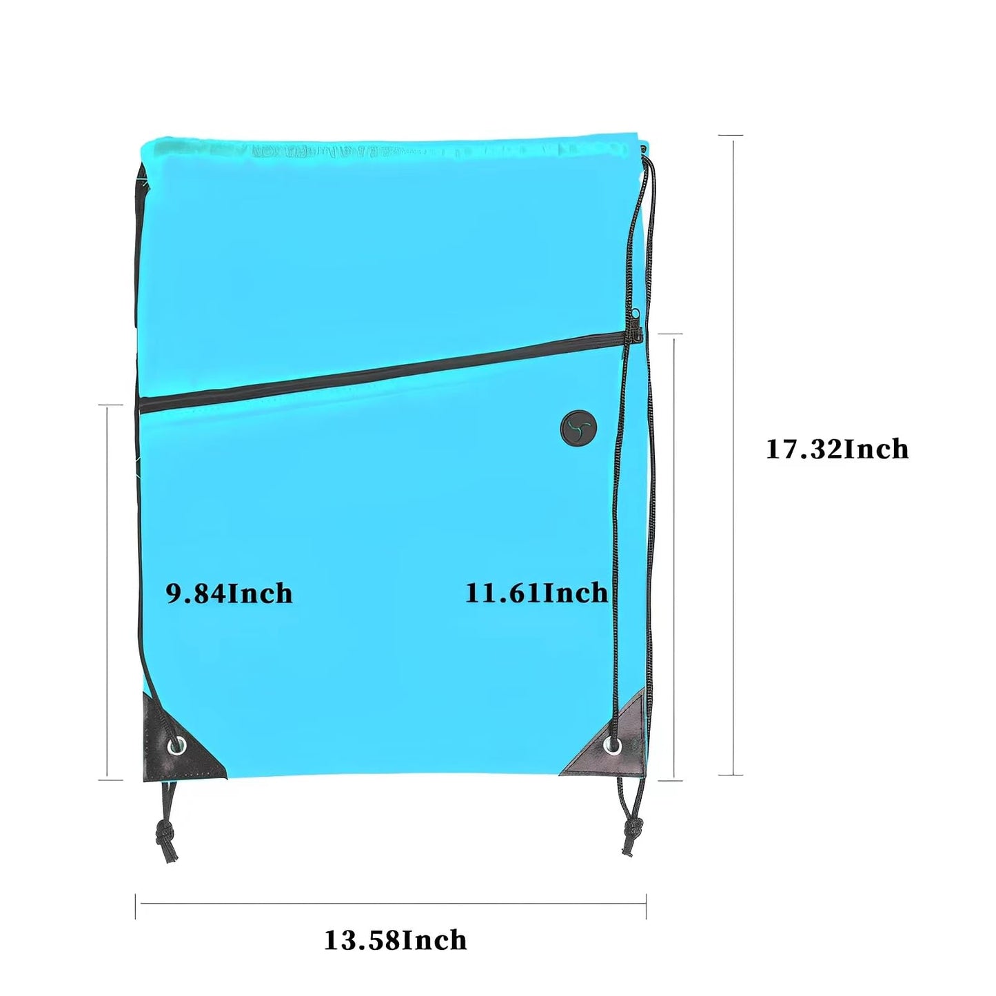 Lightweight Drawstring Backpack with 2 Compartments, Zip Pocket ECO Cinch Bags for Gym Travel, for Men Women (20, Blue)
