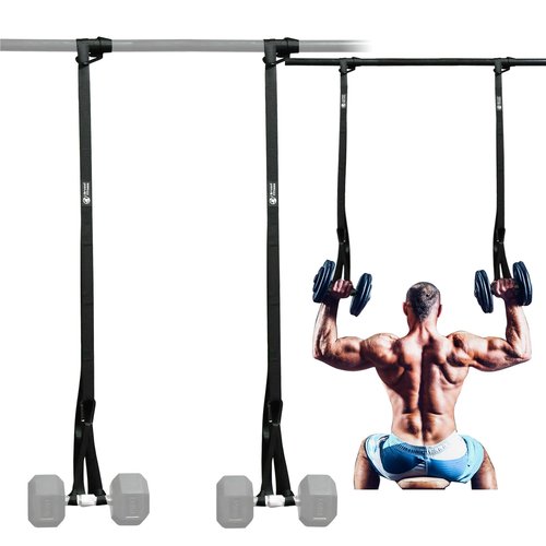 J Bryant Adjustable Dumbbell Spotter Straps – Heavy Duty Weight Lifting, 220LB Capacity Per Strap, 5 Quick-Adjust Positioning Points, Compatible with Squat Racks & Pull-Up Bars for Home & Gym