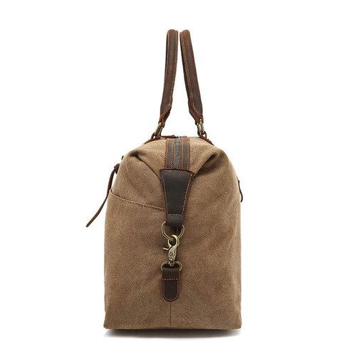 Duffle Bag Canvas Weekend Bag Waterproof Tote Bag Gym Sports for Travel, Workout(Khaki)