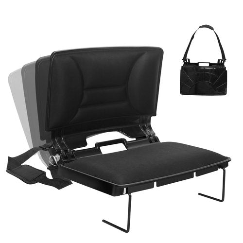Stadium Seats with Back Support, Bleacher Chair with Back and Cushion for Sports Events, Portable Bleacher Seat with Padded Cushion, Shoulder Strap & Handle