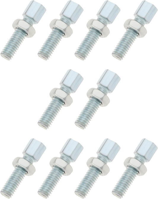 10PCS M6 x 20mm Throttle Cable Adjusting Bolt Brake Cable Adjuster Screw Throttle Cable Adjustment Screw with Nut for Bicycle