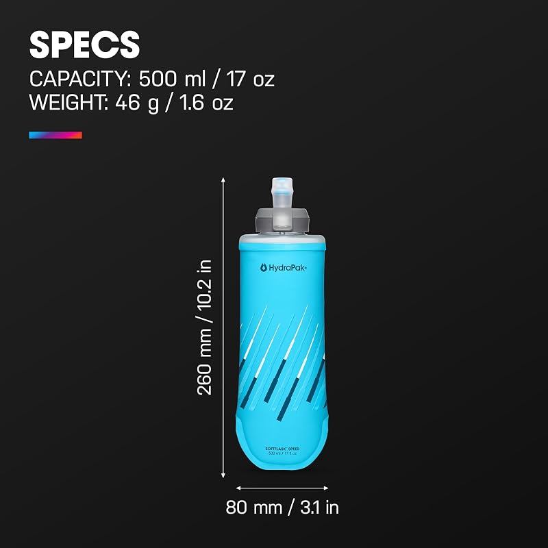 Malibu 500ml HydraPak SoftFlask Speed Compressible Water Bottle - NEW