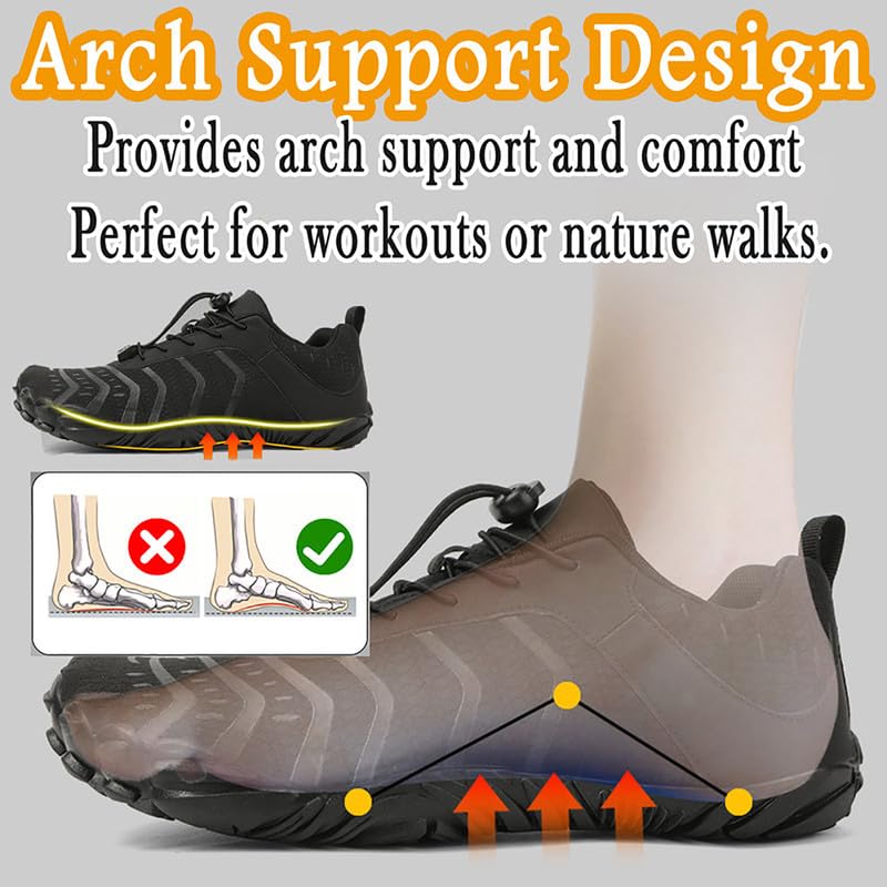 Minimalist Water Shoes for Men Women Wide Toe Box Zero Drop Cross-Trainer Hiking Workout - White, 9 Women / 8 Men