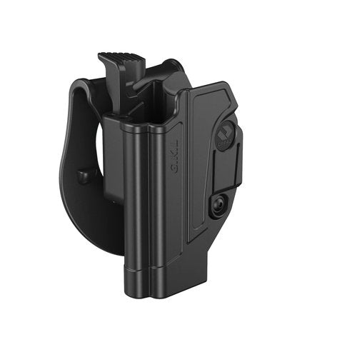 Orpaz C-Series G17 Holster Left Handed Compatible with Glock 17 Holster, Level I/Level II OWB Holsters (Level II Retention, Paddle)