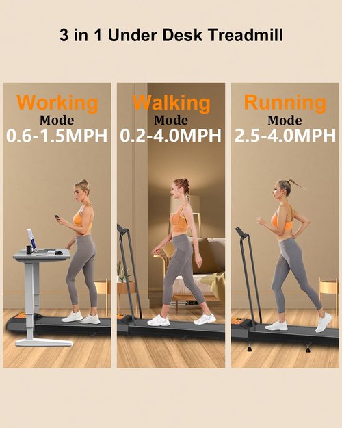 CYCLERADE Treadmill with Handle Bar for Home Small, Under Desk Treadmill with Remote Control LED Display 5.0 Speed for Home & Office