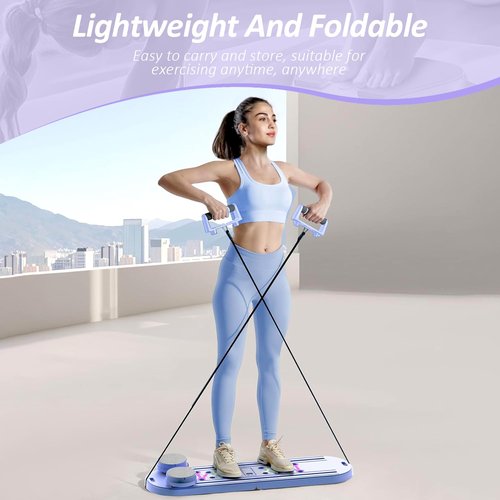 Pilates Reformer Set, Pilates Board, 15-in-1 Multifunctional Abdominal Board Ab Core Trainer Home Workout Equipment for Full-Body Exercise