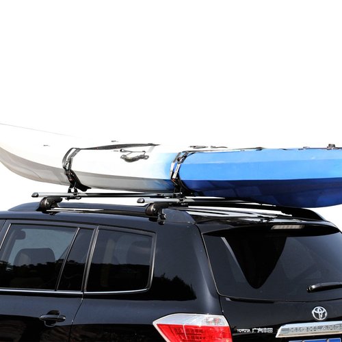 Onefeng Sports 135LB Kayak Saddle, Aluminum Rustless Kayak Roof Rack with 1.5" Width Tie Down Straps for Carrier Canoe Boat Paddle Board Surfboard, to Mount on Car SUV Truck Crossbar