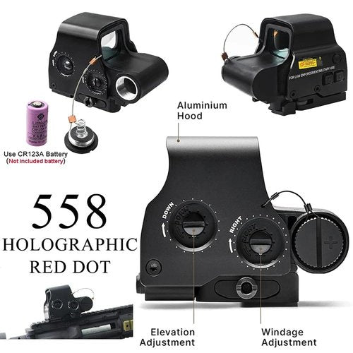 Arc De TP 558 G43 Holographic Reflex Sight Scope with G43 3X Magnifier Combo Built-in Flip QD Mount, Red & Green Dot