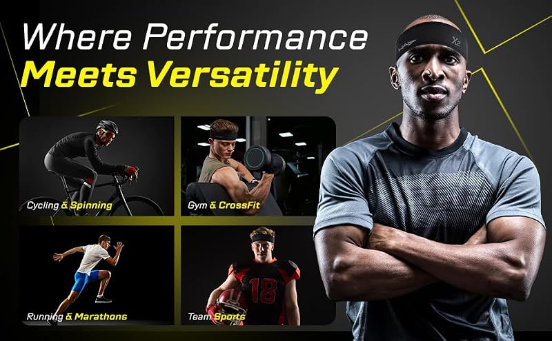 Halo X Series Sweatband 2" Wide L/XL - Extreme Sweat Control, 3-Layer Dryline, SweatSeal