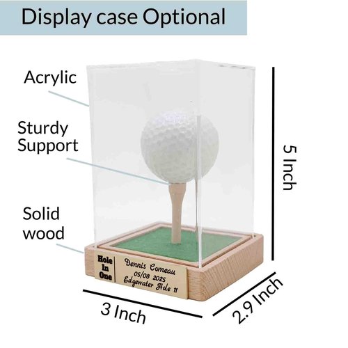 signxuni Custom Golf Ball Display Case - Hole in One Plaque Engraved Brass Plate 2.4" x 0.6"