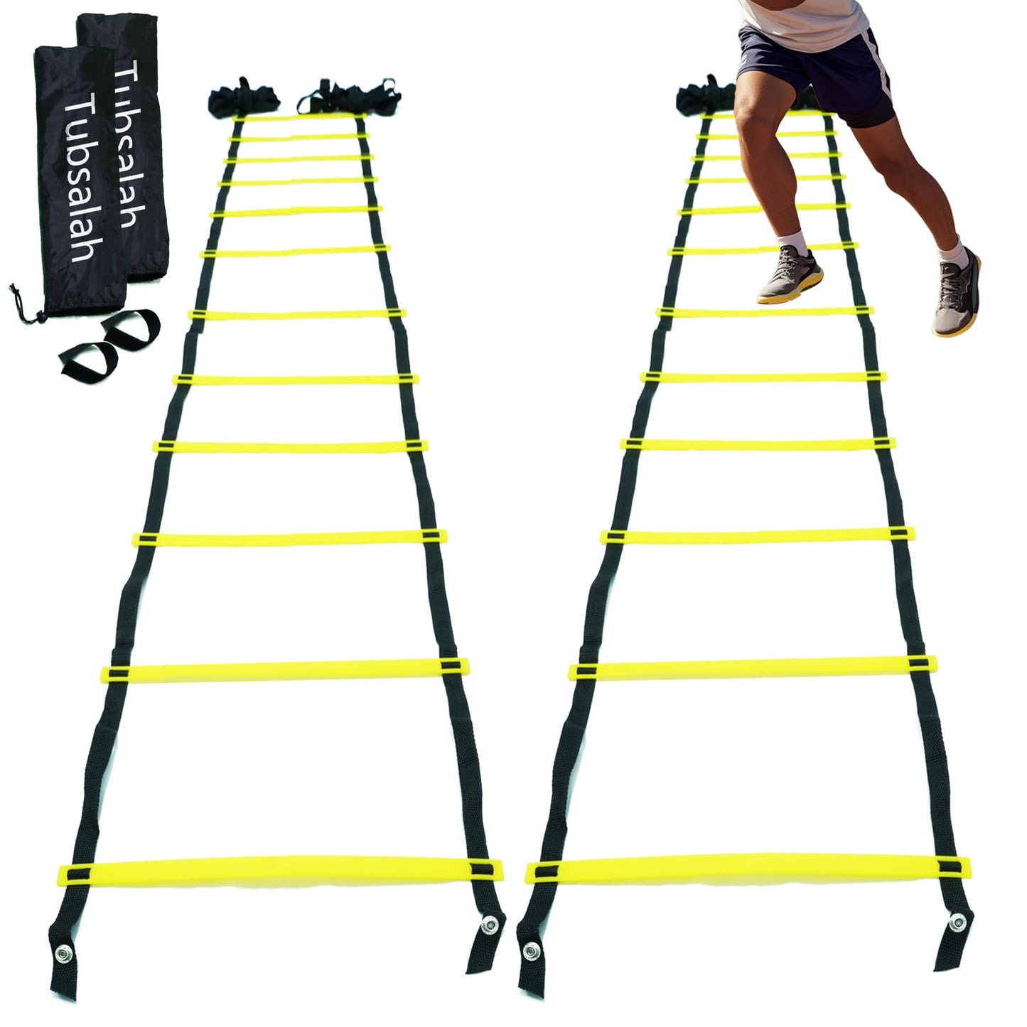 Tubsalah 20ft Adjustable Agility Ladder with Carry Bag