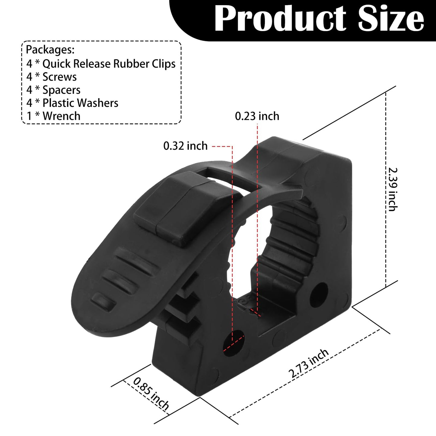 4PCS Quick Release Clamp,Adjustable Rubber Clamp for Shovel Holder & Molle Panel Mounts,Shovel Rack for Truck Automotive Tools Fits 1-1/7" to 1-3/7" Diameter Tool Handles