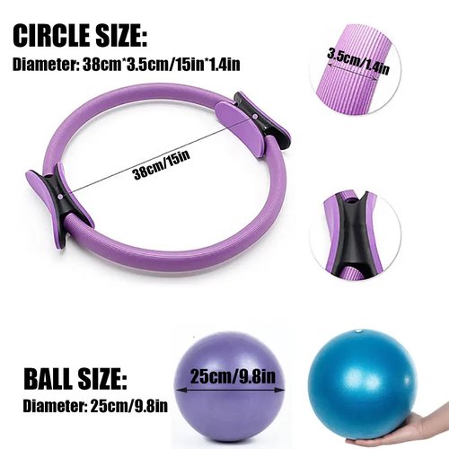 Daxotu Better Me Pilates Essentials Kit for Women, Pilates Bar Kit with Resistance Bands, Starter Equipment Set for Home Workouts, Kit De Pilates En Casa Ring and Ball Yoga Bands for Stretching(Blue)