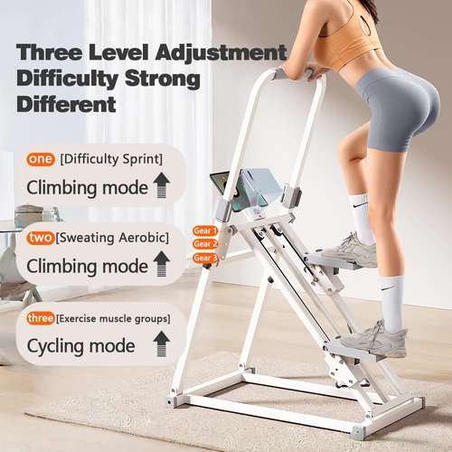 Foldable Stair Stepper Machine with Handles ??330LB Capacity Adjustable Resistance Stepper for Home Cardio, Low-Impact Full Body Workout ??Quiet, Compact Stepping Machine for Weight Loss & Toning