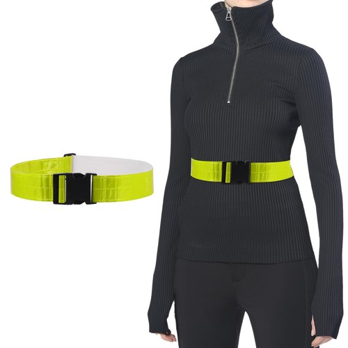 PATIKIL Reflective Belt, High Visibility Running Belt Grow PT Belt Adjustable Safety Gear for Men Women Walking Cycling Motorcycling, Yellow