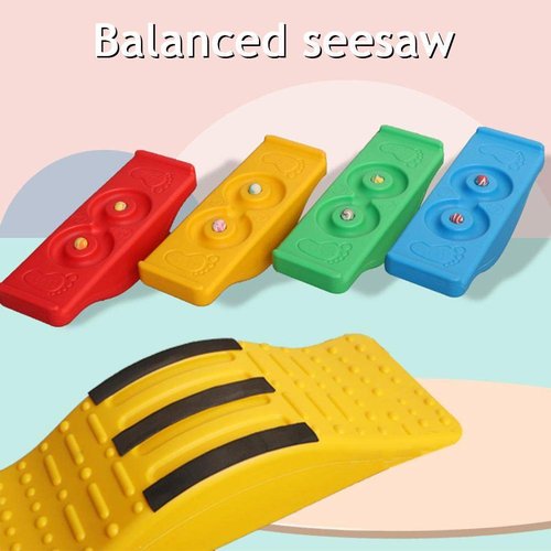 YFSAN Kids Balance Board PE Curvy Board, Rocking Seesaw Balance Board, Sensory Training Equipment Balance Board Toy for Children (Blue)