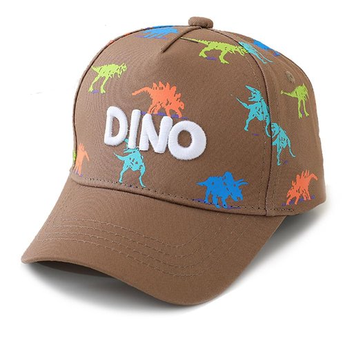 Dinosaur Hat for Boy Toddler, Adjustable Embroidery Kids Baseball Caps Age 2-8 Blue and Khaki