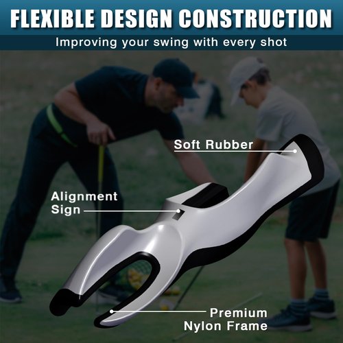 CHAMPKEY Professional Golf Grip Trainer - Perfect Golf Training Aid for Proper Hand Positioning and Grip - Suitable for Standard Size Golf Grip - Right Handed (Gray,Standard)