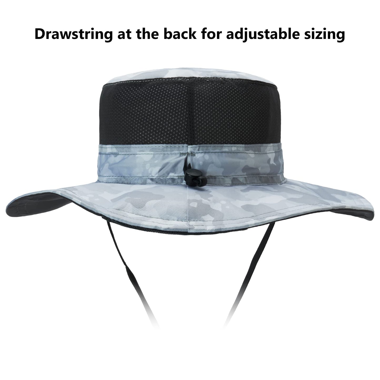 BASSDASH UPF 50+ Sun Fishing Hat Water Resistant with Detachable Neck Flap