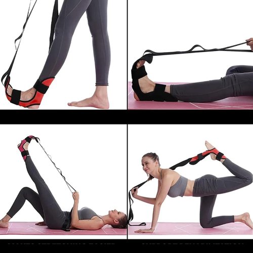 Izzila Stretching Strap with Loops and Detachable Foot - Yoga Straps for Stretching，Gymnastics, And Flexibility Training, Recovery and Increasing Mobility (Black)