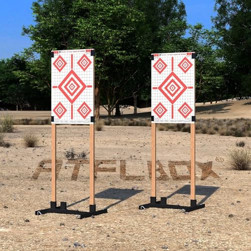 Shooting Target Stand with Paper Targets - Adjustable, Durable Iron Frame for Range & Practice